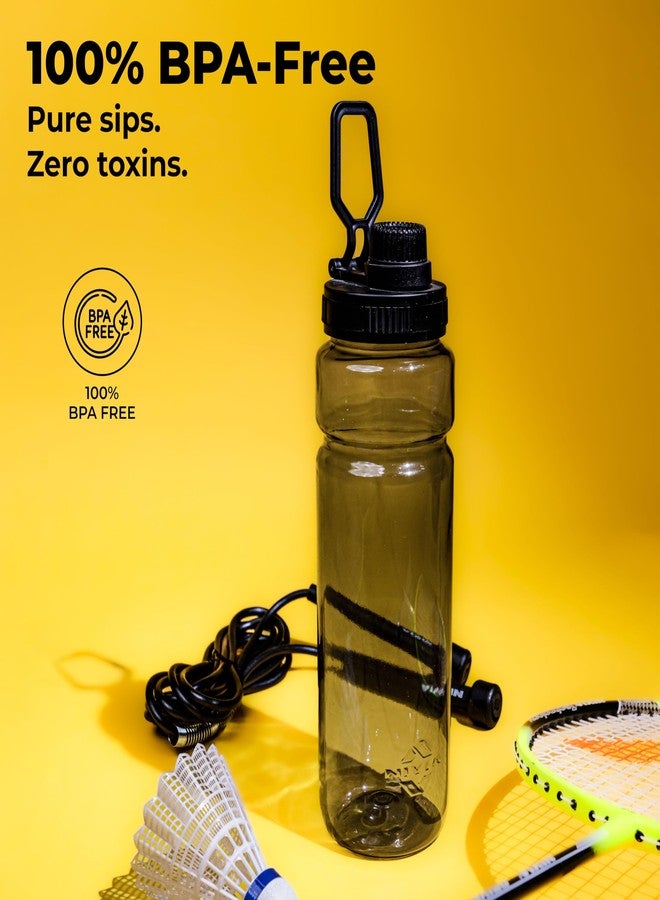Nivia Warrior Wade Water Bottle, BPA Free, Leak Proof, Easy Grip, Easy-to-Clean, Odour-Free Bottle, for Sports & Travel, Durable & Reusable - 800ML, Black - Image 2